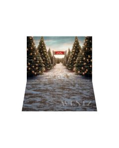 Photographic Background in Fabric Christmas Fir Trees / Backdrop 5058