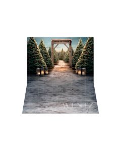 Photographic Background in Fabric Pine Tree Farm / Backdrop 5062
