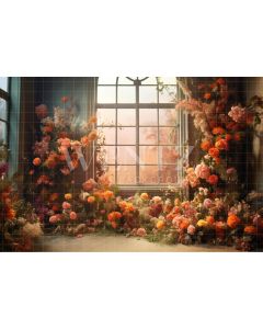 Photographic Background in Fabric Floral Room / Backdrop 5089