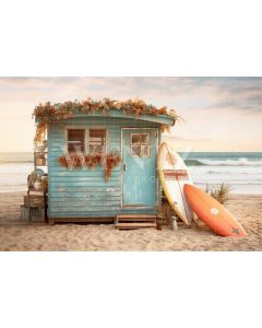 Photographic Background in Fabric Beach House / Background 5102