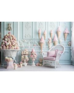 Photographic Background in Fabric Ice Cream Wall / Backdrop 5109