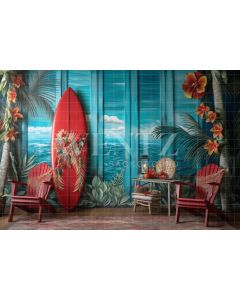 Photographic Background in Fabric Surf Wall / Backdrop 5111