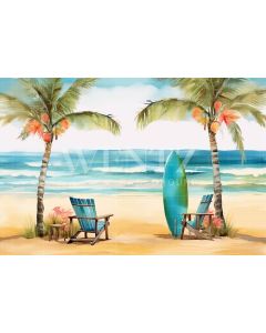 Photographic Background in Fabric Beach / Backdrop 5118