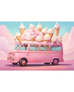 Photographic Background in Fabric Ice Cream Truck / Backdrop 5129