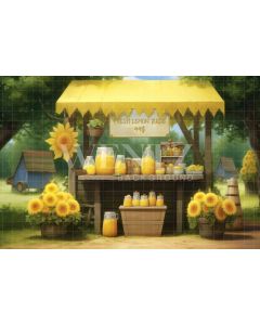 Photographic Background in Fabric Lemonade Stand / Backdrop 5144