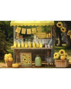 Photographic Background in Fabric Lemonade Stand / Backdrop 5145