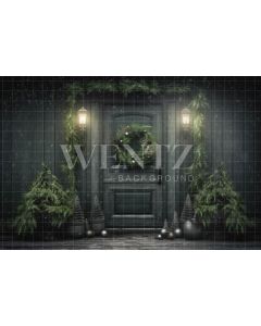 Photographic Background in Fabric Christmas Front Door / Backdrop 5154