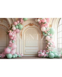 Photography Background in Fabric Room with Balloons / Backdrop 5241