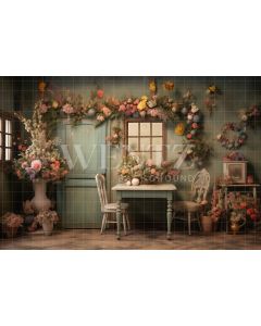 Photography Background in Fabric Easter 2024 Scenery with Flowers 5247