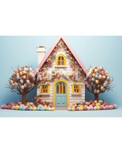 Photography Background in Fabric Easter House / Backdrop 5369