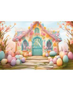 Photography Background in Fabric Easter 2024 House / Backdrop 5371