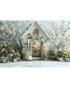 Photography Background in Fabric Easter House / Backdrop 5702