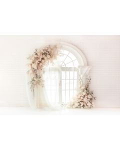 Photography Background in Fabric Door with Flowers / Backdrop 5714