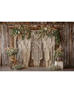 Photography Background in Fabric Boho Wall with Macramé / Backdrop 5900