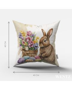 Pillow Case Easter with Rabbit - 45 x 45 / WA50