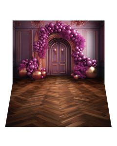 Photography Background in Fabric Cake Smash Pink and Gold / Backdrop 3197