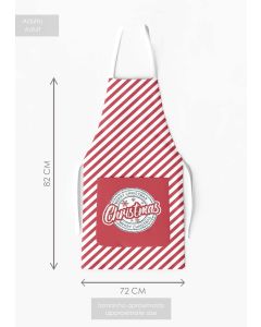 Kit 4 Family Aprons Christmas Striped with Pocket / AW21