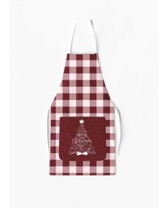 Red and White Plaid Apron with Pocket / AW22