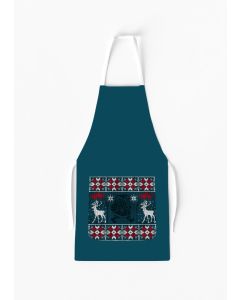 Santa and Reindeer Apron with Pocket / AW47