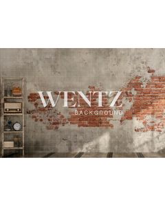Photography Background in Fabric Brick Wall and Bookcase / Backdrop 2111