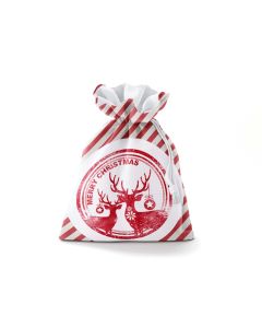 Striped Decorative Christmas Bag With String / WS08
