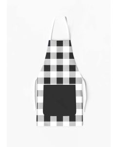 Apron with Pocket Plaid Black and White / AW10