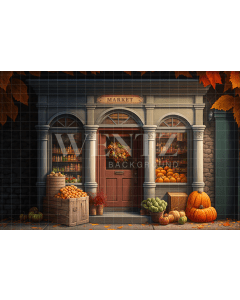 Photography Background in Fabric Fall Fruit Market / Backdrop 2915