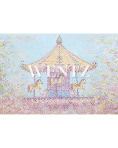 Photography Background in Fabric Carousel Hand Painted / Backdrop CW002