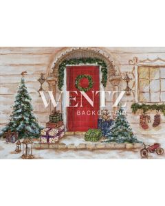 Photography Background in Fabric Christmas Hand Painted / Backdrop CW008