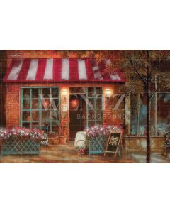 Photography Background in Fabric Easter Coffee Shop / Backdrop CW101