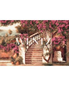 Photography Background in Fabric Flowered Staircase / Backdrop CW123