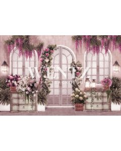 Photography Background in Fabric Flowered Room / Backdrop CW126