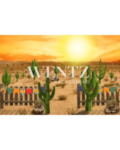 Photography Background in Fabric Desert Sunset with Cactus / Backdrop CW142