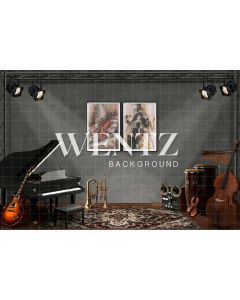 Photography Background in Fabric Music Room Father's Day / Backdrop CW151