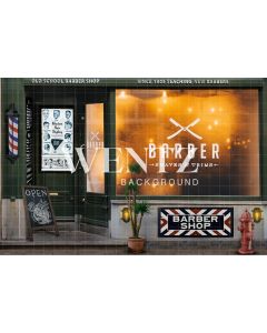 Photography Background in Fabric Fathers Day Barbershop / Backdrop CW160