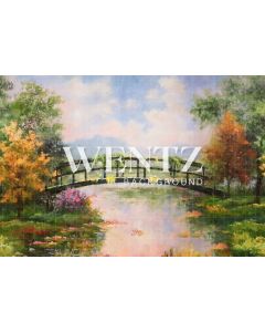 Photography Background in Fabric Bridge with Trees / Backdrop CW46