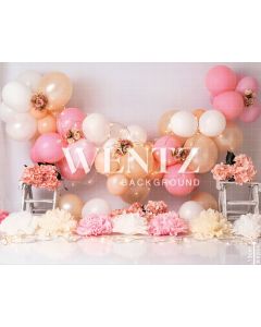 Photography Background in Fabric Scenarios Pink and Gold Balloon / Backdrop 2202