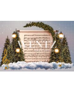 Photography Background in Fabric Christmas Song 330 cm W x 220 cm H / Backdrop 2307 Save