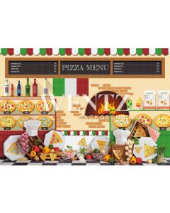 Photography Background in Fabric Pizzeria / Backdrop 2286