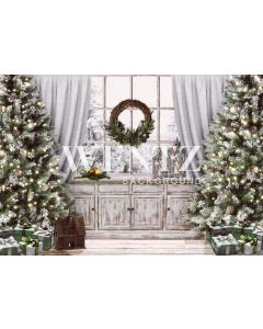 Photography Background in Fabric Christmas Room 330 cm W x 220 cm H  / Backdrop 2304 Save