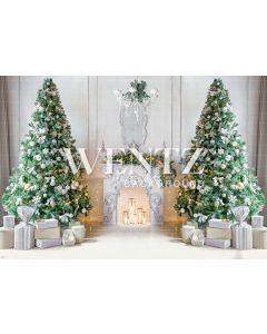 Photography Background in Fabric Classic Christmas Room / Backdrop 2322