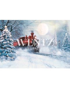 Photographic Background in Fabric Christmas Train / Backdrop 2314