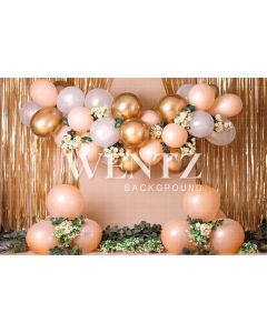 Photography Background in Fabric Cake Smash Salmon and Gold / Backdrop 2278