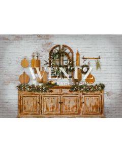 Photography Background in Fabric Christmas Kitchen / Backdrop 2329