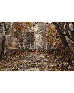 Photography Background in Fabric Autumn Garden 2024 / Backdrop 5955