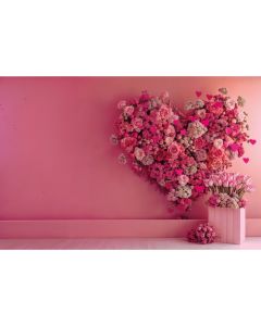 Photography Background in Fabric Valentine's Day with Flowers 2024 / Backdrop 5992