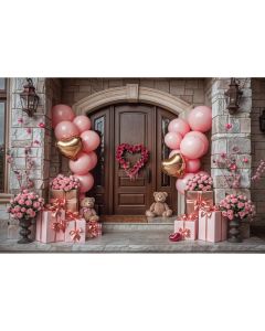 Photography Background in Fabric Valentine's Day Romantic Facade 2024 / Backdrop 5996