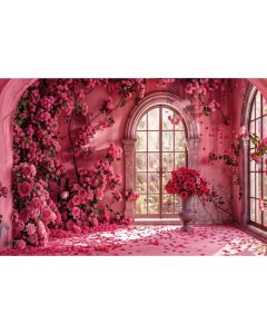 Photography Background in Fabric Valentine's Day with Flowers 2024 / Backdrop 6000