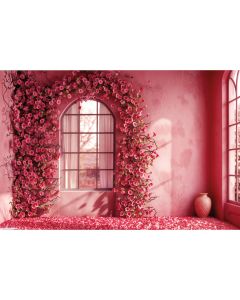Photography Background in Fabric Valentine's Day with Flowers 2024 / Backdrop 6001
