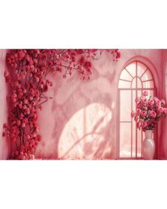 Photography Background in Fabric Valentine's Day with Flowers 2024 / Backdrop 6002